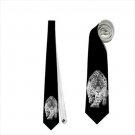 Necktie white leopard