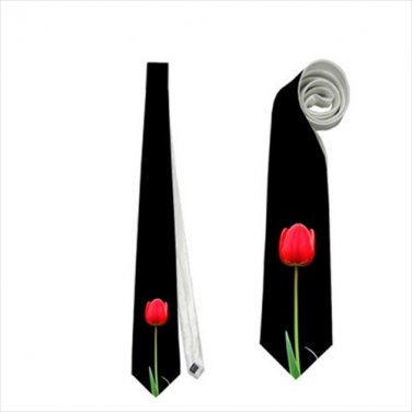 Necktie red black tulip funeral