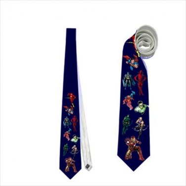 Necktie superheroes iron man superman green lantern flash deadpool