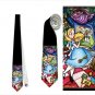 Necktie alice in wonderland white rabbit cheshire cat