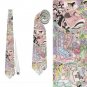 Necktie alice in wonderland white rabbit cheshire cat