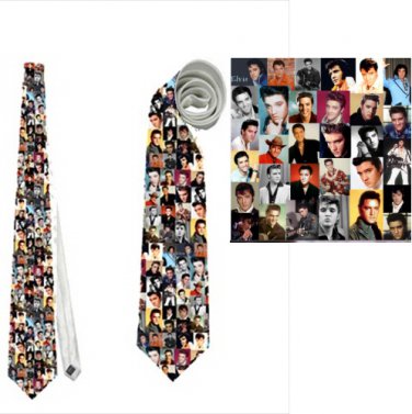 Necktie elvis presley rock and roll collage