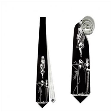 Necktie nightmare before christmas romantic wedding jack skellington sally halloween gothic