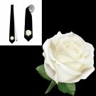 Necktie funeral white rose