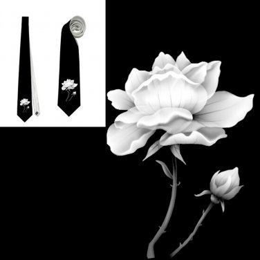 Necktie funeral white rose