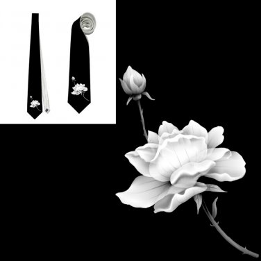 Necktie funeral white rose