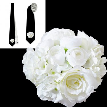 Necktie funeral white roses