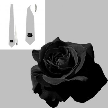 Necktie funeral black rose