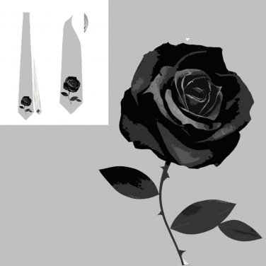 Necktie funeral black rose