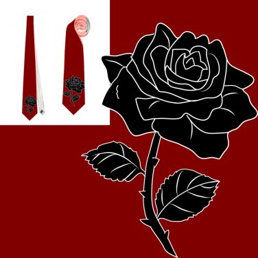 Necktie funeral black rose