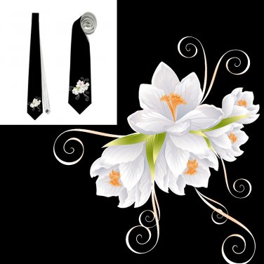 Necktie funeral white Lilia