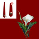 Necktie funeral  white Calia