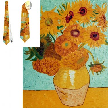 Necktie  Classic Art  Vincenty Van Gogh Sunflowers