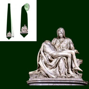 Necktie  Classic Art  Pieta Michelangelo green