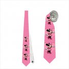 Necktie minnie mouse polka dots pink