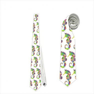 Necktie sea horse tie