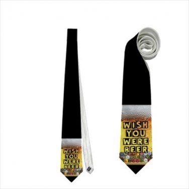 Necktie wish you were beer fun tie waiter seller bartender barmaid cashier