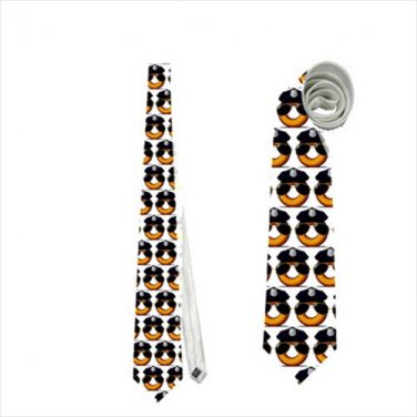 Necktie policeman police fun tie donut