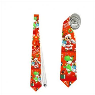 Necktie super mario yoshi christmas funny tie