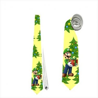 Necktie luigi super mario merry christmas funny tie