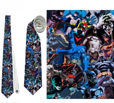 Necktie superheroes batman collage