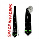 Necktie space inviders nerd geek gear convention retro pixel fun office tie