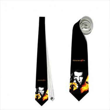 Necktie goldeneye james  bond 007 nerd geek gear convention retro pixel fun office tie