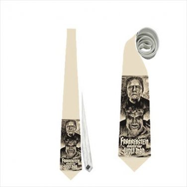 Necktie universal monsters frankenstein meets the wolfman halloween