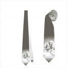 Necktie white horses horse grey background