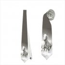 Necktie white horses horse grey background