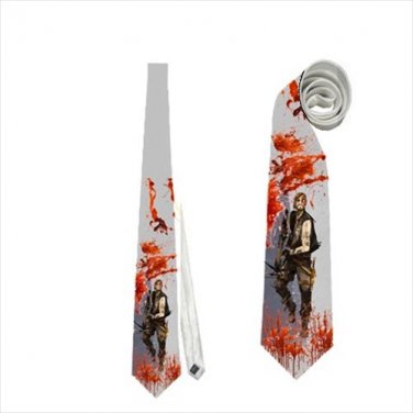 Necktie walking dead undead zombies zombie halloween horror fest gamer con daryl blood splash