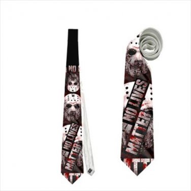 Necktie jason vorhees friday the 13th horror halloween tie no lives matter