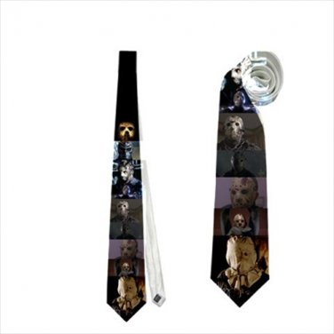 Necktie jason vorhees friday the 13th horror halloween tie no lives matter