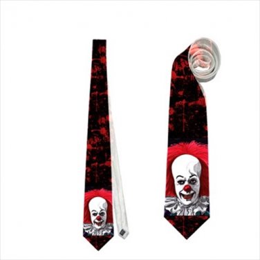 Necktie it pennywise clown creepy balloon  horror halloween tie