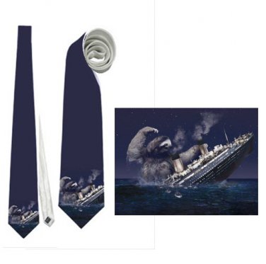 Necktie sloth sinking boat funny