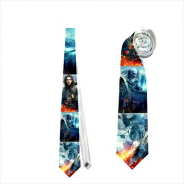 Necktie game of thrones  night king white walker got dragon dragons