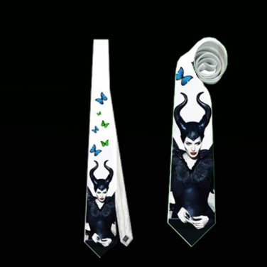 Necktie maleficent crow sleeping beauty tie grooms groomsman wedding