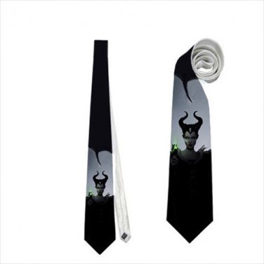 Necktie maleficent crow sleeping beauty tie grooms groomsman wedding gothic
