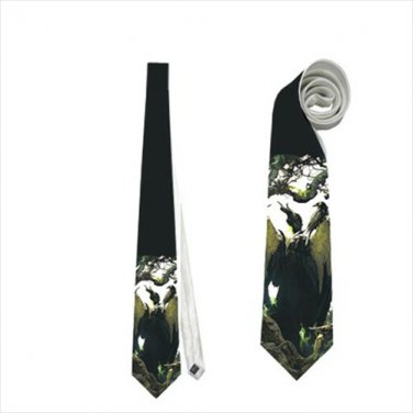 Necktie maleficent bats sleeping beauty tie grooms groomsman wedding gothic