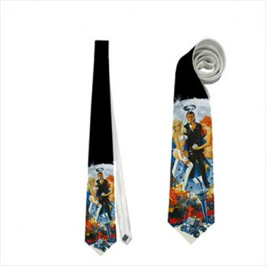 Necktie james bond agent 007 halloween tie diamonds are forever roleplay cosplay wedding