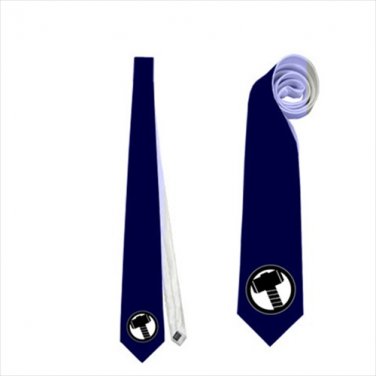 Necktie superheroes thor hammer logo symbol