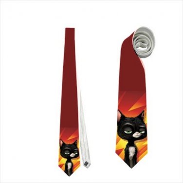 Necktie bolt black cat