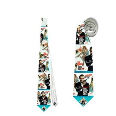 Necktie james bond agent 007 halloween tie roleplay cosplay wedding a view to a kill