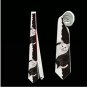Necktie white black cat