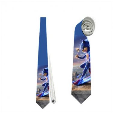 Necktie sonic hedgehog pattern tie