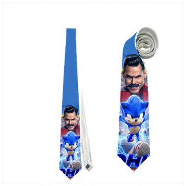 Necktie sonic hedgehog pattern tie