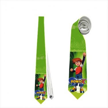Necktie sonic hedgehog pattern tie