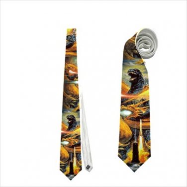 Necktie godzilla gojira vs ghidorah three headed monster