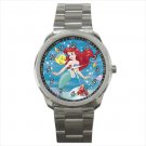 Sport metal watch little mermaid Ariel flounder