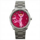 Sport metal watch pink panter
